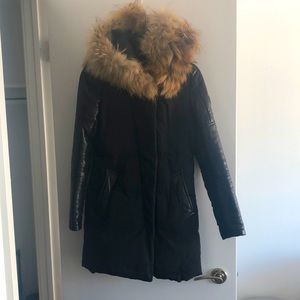 Rudsak Fur Leather Winter Jacket